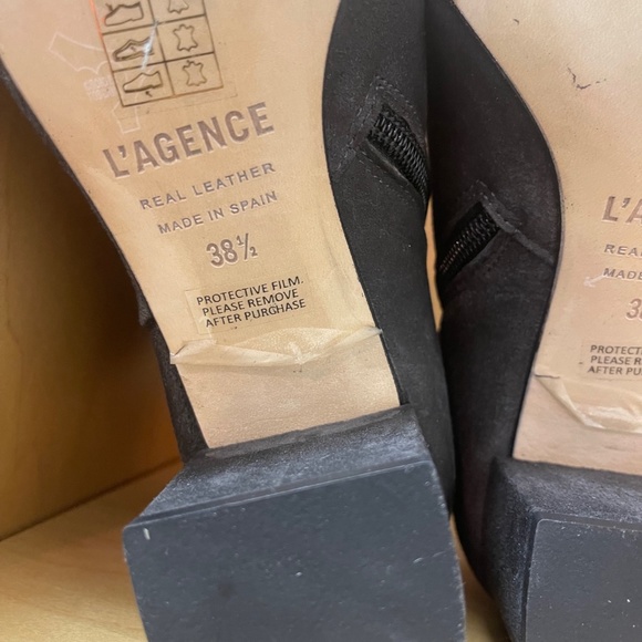 NEW L'Agence Dark Grey Jeanne II Block Heel Bootie, Size 38.5 - Picture 7 of 8